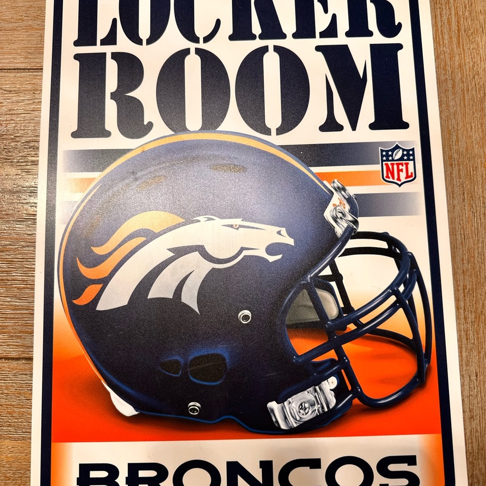 NFL Broncos Locker Room Sign - Blue and Orange